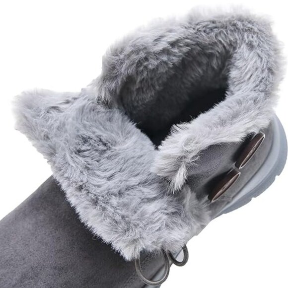 TIOSEBON Women's Winter Ankle Fur Lined Boots Anti-Slip On Resistant Booties Sho - Picture 4 of 14